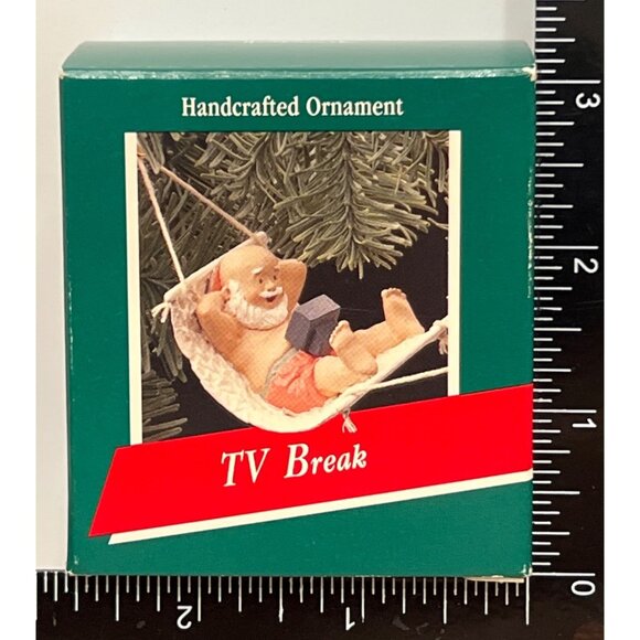 1989 HALLMARK KEEPSAKE ORNAMENT QX409-2 TV BREAK SANTA HAMMOCK ALL MY REINDEER - Picture 1 of 8